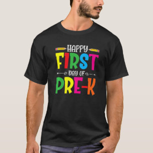 Camiseta Feliz Primer Día De Estudiantes De Preescolar