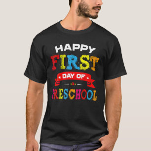 Camiseta Feliz Primer Día De Estudiantes De Preescolar Niño