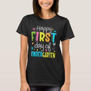 Camiseta Feliz Primer Día De Kinder Niños Maestro Estudiant