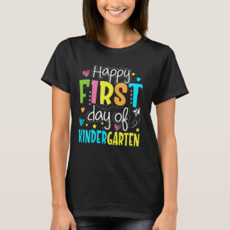 Camiseta Feliz Primer Día De Kinder Niños Maestro Estudiant