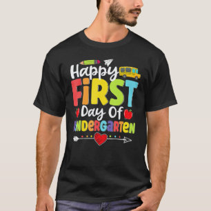 Camiseta Feliz Primer Día De Kindergarten Maestro Estudiant