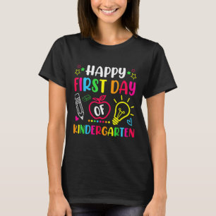 Camiseta Feliz Primer Día De Kindergarten Maestro Niños Atr