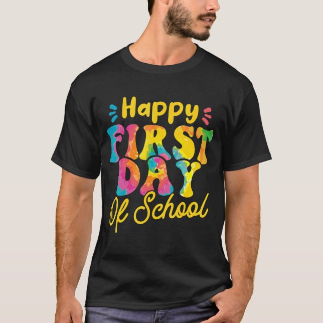 Camiseta Feliz Primer Día De La Escuela (Anverso)