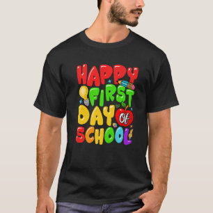 Camiseta Feliz Primer Día De La Escuela Apple Hello Profeso