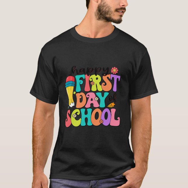 Camiseta Feliz Primer Día De La Escuela Graciosa Bienvenida (Anverso)