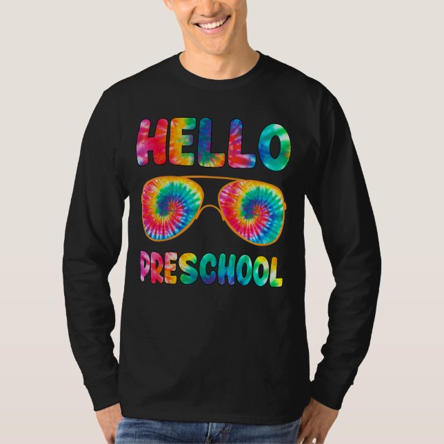 Camiseta Feliz Primer Día De La Escuela Hola Preescolar Tye (Anverso)