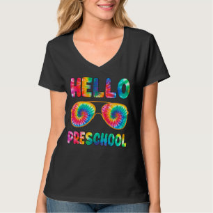 Camiseta Feliz Primer Día De La Escuela Hola Preescolar Tye