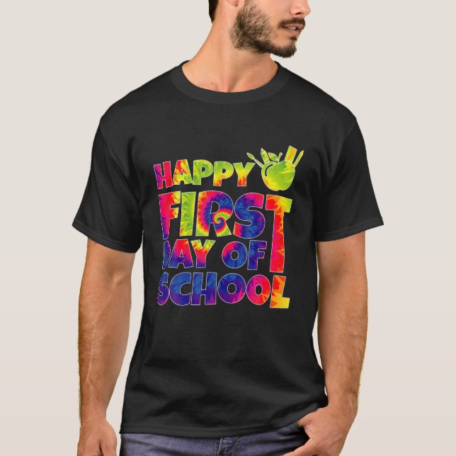 Camiseta Feliz Primer Día De La Escuela Lápiz De Colas De T (Anverso)