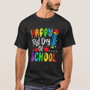 Camiseta Feliz Primer Día De La Escuela Leopardo Hola Profe