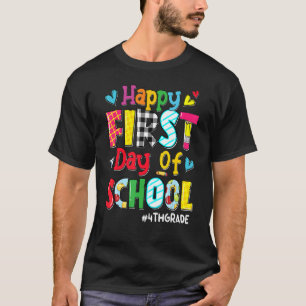 Camiseta Feliz Primer Día De La Escuela Maestra De Cuarto G