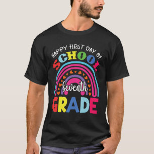 Camiseta Feliz Primer Día De La Escuela Séptimo Grado De Ma