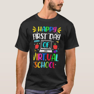Camiseta Feliz Primer Día De La Escuela Virtual De Niños En
