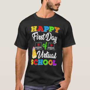 Camiseta Feliz Primer Día De La Escuela Virtual De Niños En
