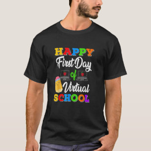 Camiseta Feliz Primer Día De La Escuela Virtual De Niños En