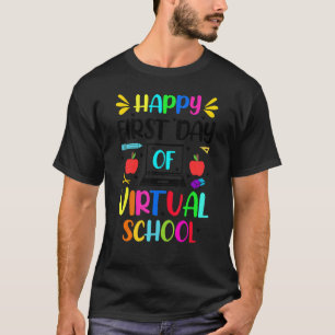 Camiseta Feliz Primer Día De La Escuela Virtual De Niños En