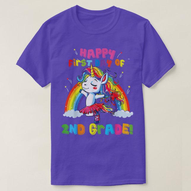 Camiseta Feliz Primer Día De Los Chicas De Segundo Grado De (Diseño del anverso)