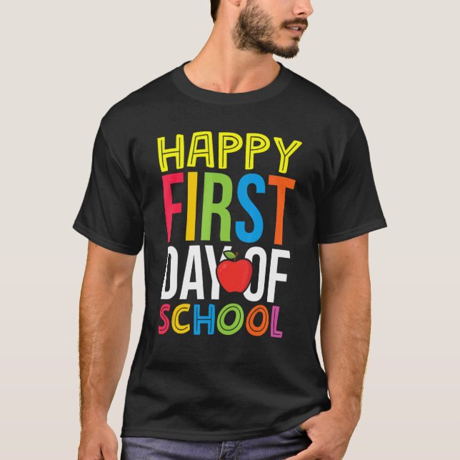 Camiseta Feliz Primer Día De Los Estudiantes Escolares 1 (Anverso)