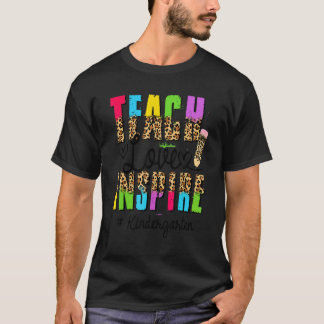 Camiseta Feliz Primer Día De Maestra De Kinder Boho Leop