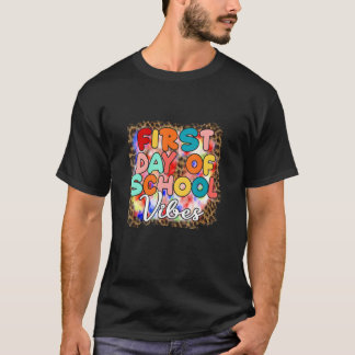 Camiseta Feliz Primer Día De Maestros Escolares, Leopardo E
