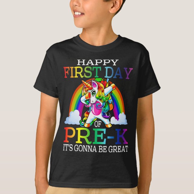 Camiseta Feliz Primer Día De Pre-K (Anverso)