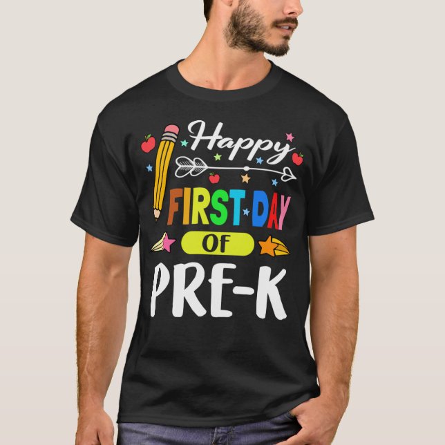 Camiseta Feliz primer día de pre-kinder (Anverso)
