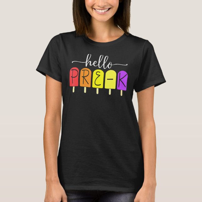 Camiseta Feliz Primer Día De Preescolar De Vuelta Al Profes (Anverso)