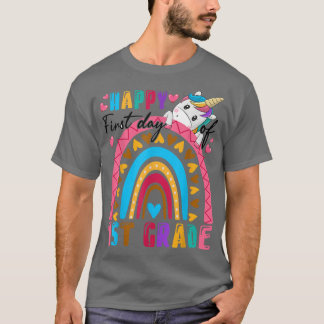 Camiseta Feliz Primer Día De Regreso Al Arcoiris Unicornio 