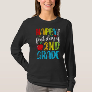 Camiseta Feliz Primer Día De Segundo Grado Cute De Vuelta A