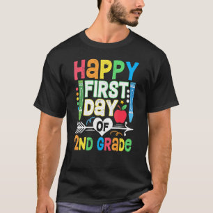 Camiseta Feliz Primer Día De Segundo Grado De Vuelta Al Col