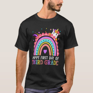 Camiseta Feliz Primer Día De Unicornio De Tercer Grado