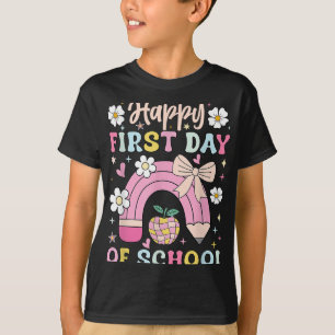 Camiseta Feliz Primer Día De Vuelta Al Chica De Lápiz Escol