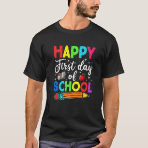 Camiseta Feliz Primer Día Del Colegio Hola Profesor Estudia