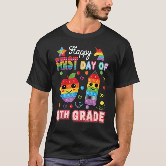 Camiseta Feliz Primer Día Del Juguete De 8º Grado Fidget De (Anverso)