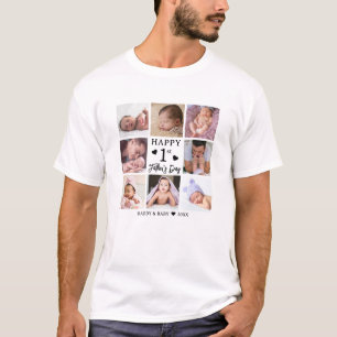 Camiseta Feliz Primer Día del Padre 8 Collage de Fotos