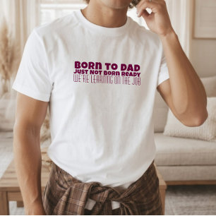 Camiseta Feliz primer día del padre humor en letras blancas