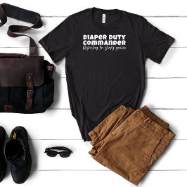 Camiseta Feliz primer Día del Padre humor en letras blancas
