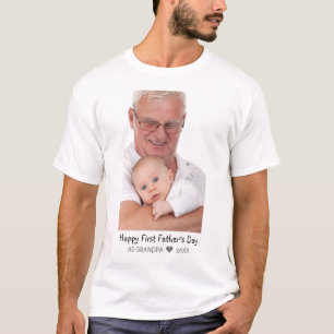Camiseta Feliz Primer Día del Padre, nuevo foto del abuelo