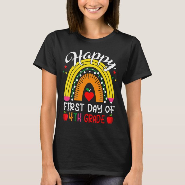 Camiseta Feliz Primer Día Del Pénico Arcoiris De Cuarto Gra (Anverso)