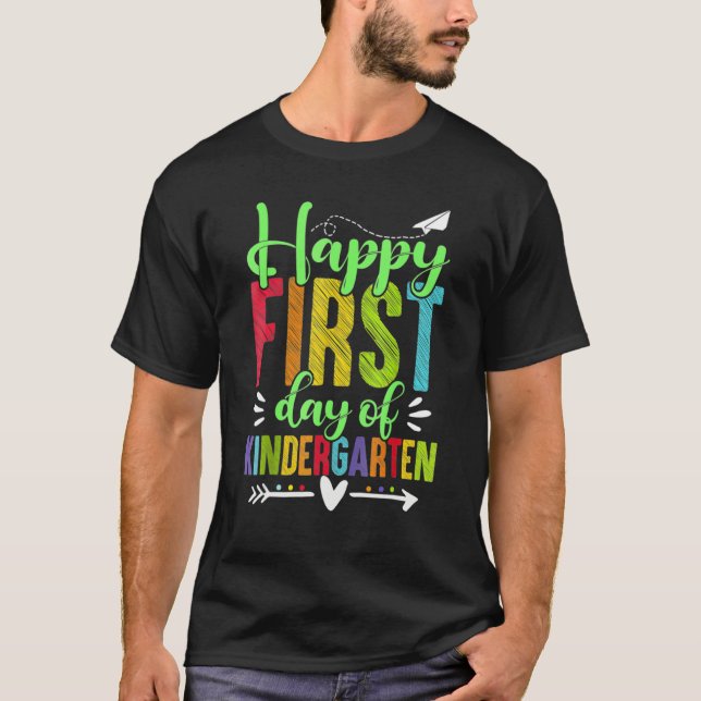 Camiseta Feliz Primer Día Del Profesor De Jardín De Niños (Anverso)