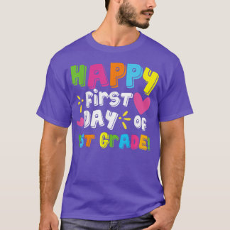 Camiseta Feliz Primer Día Del Profesor De Primer Grado De V