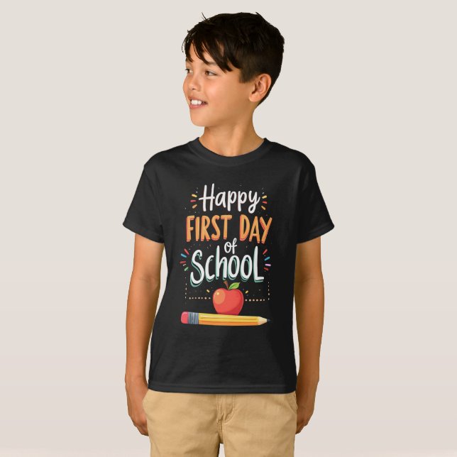 Camiseta Feliz primer día escolar (Anverso completo)