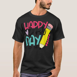 Camiseta Feliz primer día escolar de estudiantes y profesor