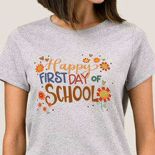 Camiseta Feliz primer día escolar de profesor de divertida 