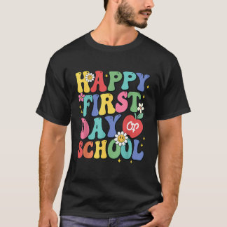Camiseta Feliz primer día escolar de profesores niños de vu