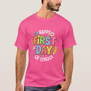 Camiseta Feliz primer día escolar de profesores niños de vu