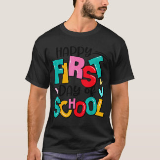 Camiseta Feliz primer día escolar de profesores niños de vu