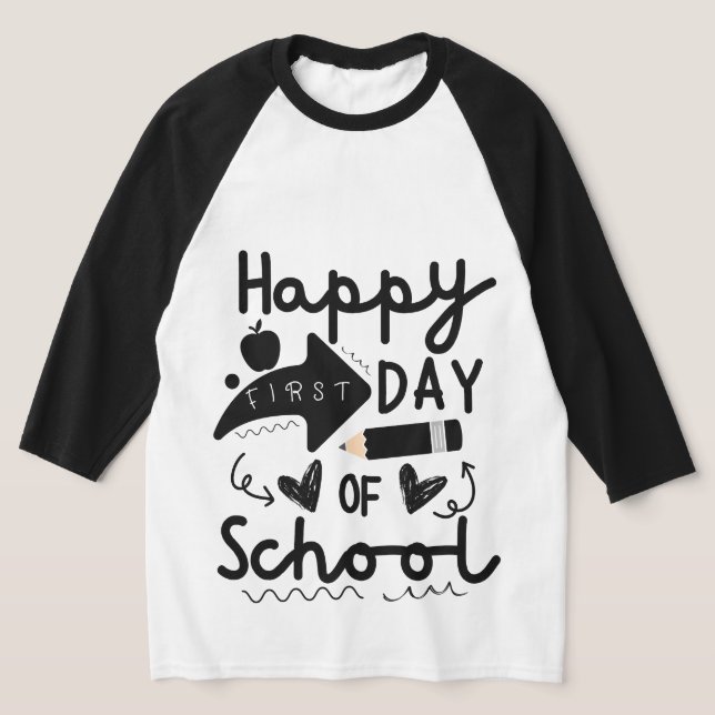 Camiseta Feliz primer día escolar, profesores estudiantes n (Distribución)