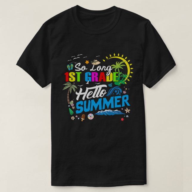 Camiseta Feliz Primer Grado Saludo El Último Día De La Escu (Diseño del anverso)