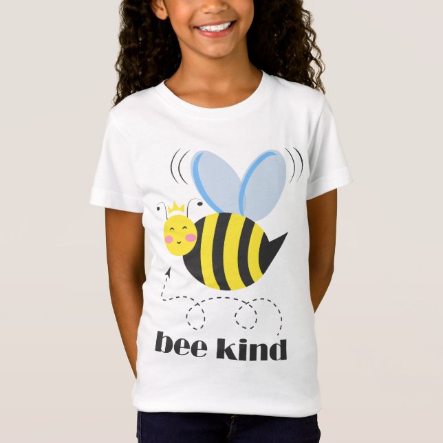Camiseta Feliz princesa de abejas con corona y lema Bee Kin (Anverso)