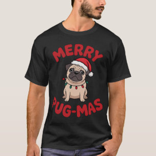 Camiseta Feliz Pug-navidad Pugsmas Navidad Santa Pug Mamá P